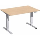 Steh-Sitz-Schreibtisch STYLE Pro | elektrisch h�henverstellbar | B120 x T80 cm | Buche Natur