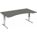 Steh-Sitz-Schreibtisch STYLE Pro | elektrisch höhenverstellbar | Ergonomieform B180 cm | Graphit Steh-Sitz-Schreibtisch STYLE Pro | elektrisch höhenverstellbar | Ergonomieform B180 cm | Graphit