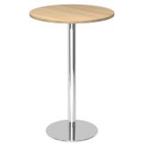 Stehtisch Rundtisch @classic | � 80 cm | Gestell chrom | Platte Eiche