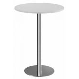 Stehtisch Rundtisch @classic | � 80 cm | Gestell chrom | Platte Wei� classic