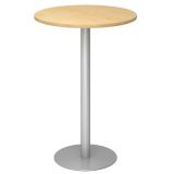Stehtisch Rundtisch @classic | � 80 cm | Gestell silber | Platte Ahorn