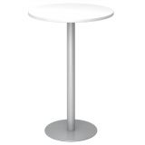 Stehtisch Rundtisch @classic | � 80 cm | Gestell silber | Platte Wei� classic