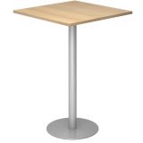 Stehtisch @classic | 80 x 80 cm | Gestell silber | Platte Eiche