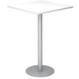 Stehtisch @classic | 80 x 80 cm | Gestell silber | Platte Wei� classic