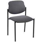 Besucherstuhl FORUM | Gestell schwarz | ohne Armlehnen | Stoff Night Grey