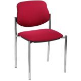 Besucherstuhl FORUM | Gestell chrom | ohne Armlehnen | Stoff Salsa Red