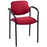 Besucherstuhl FORUM | Gestell schwarz | mit Armlehnen | Stoff Salsa Red
