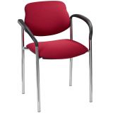 Besucherstuhl FORUM | Gestell chrom | mit Armlehnen | Stoff Salsa Red