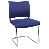 Besucherstuhl Stapelstuhl MOON | optionale Armlehnen | Stoffbezug Ocean Blue 