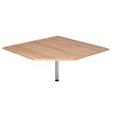 Trapezplatte 120 x 120 cm | Nussbaum hell | Stützfuß silber Trapezplatte 120 x 120 cm | Nussbaum hell | Stützfuß silber