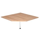 Trapezplatte 120 x 120 cm | Nussbaum hell | Stützfuß weiß Trapezplatte 120 x 120 cm | Nussbaum hell | Stützfuß weiß