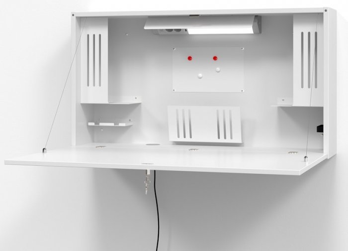 klappbarer Wandschreibtisch | Mini Home Office Sekretär in weiss