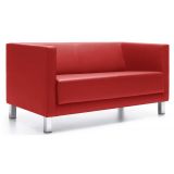 Wartecouch CALGARY | 4-Fu� oder Kufengestell | Kunstleder/Echtleder rot