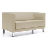Wartecouch CALGARY | 4-Fu� oder Kufengestell | Kunstleder/Echtleder taupe