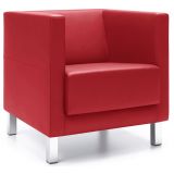 Wartesessel CALGARY | 4-Fu� oder Kufengestell | Kunstleder/Echtleder rot