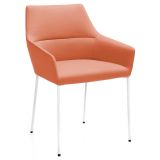Wartesessel CHIQ | 4-Fuß weiß, grau, anthrazit | Schurwolle rot-orange Wartesessel CHIQ | 4-Fuß weiß, grau, anthrazit | Schurwolle rot-orange