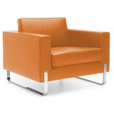 Wartesessel EXEC | 4-Fu� oder Kufengestell | Kunstleder/Echtleder mandarin