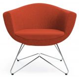 Wartesessel SORRISO | mit Filigrangestell | Schurwolle rot Wartesessel SORRISO | mit Filigrangestell | Schurwolle rot