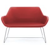Wartesofa CLUB | Kufengestell | Kunstleder/Echtleder rot Wartesofa CLUB | Kufengestell | Kunstleder/Echtleder rot