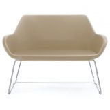 Wartesofa CLUB | Kufengestell | Kunstleder/Echtleder taupe Wartesofa CLUB | Kufengestell | Kunstleder/Echtleder taupe