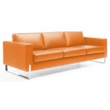 Wartesofa EXEC | 4-Fu� oder Kufengestell | Kunstleder/Echtleder mandarin