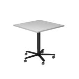 quadratischer Sitz-/Stehtisch h�henverstellbar | Gestell schwarz | Platte Lichtgrau