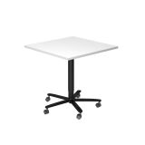quadratischer Sitz-/Stehtisch h�henverstellbar | Gestell schwarz | Platte Wei� classic