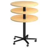 runder Sitz-/Stehtisch h�henverstellbar | � 80 cm | Gestell schwarz | Platte Ahorn