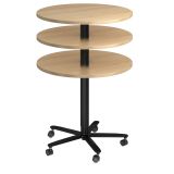 runder Sitz-/Stehtisch h�henverstellbar | � 80 cm | Gestell schwarz | Platte Eiche