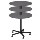 runder Sitz-/Stehtisch h�henverstellbar | � 80 cm | Gestell schwarz | Platte Graphit