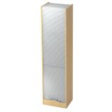 vertikaler Rollladenschrank 5 Ordnerh�hen SOLID | Breite 50 cm | Ahorn/Silber