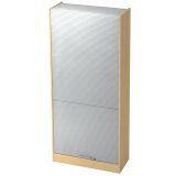 vertikaler Rollladenschrank 5 Ordnerh�hen SOLID | Breite 90 cm | Ahorn/Silber