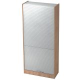 vertikaler Rollladenschrank 5 Ordnerh�hen SOLID | Breite 90 cm | Nussbaum hell/Silber